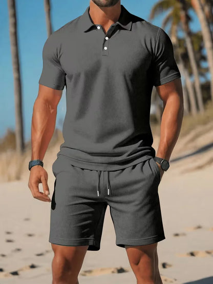 Summer clothing set with polo and shorts