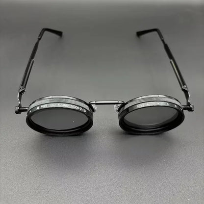 Round Sunglasses with Steampunk Design