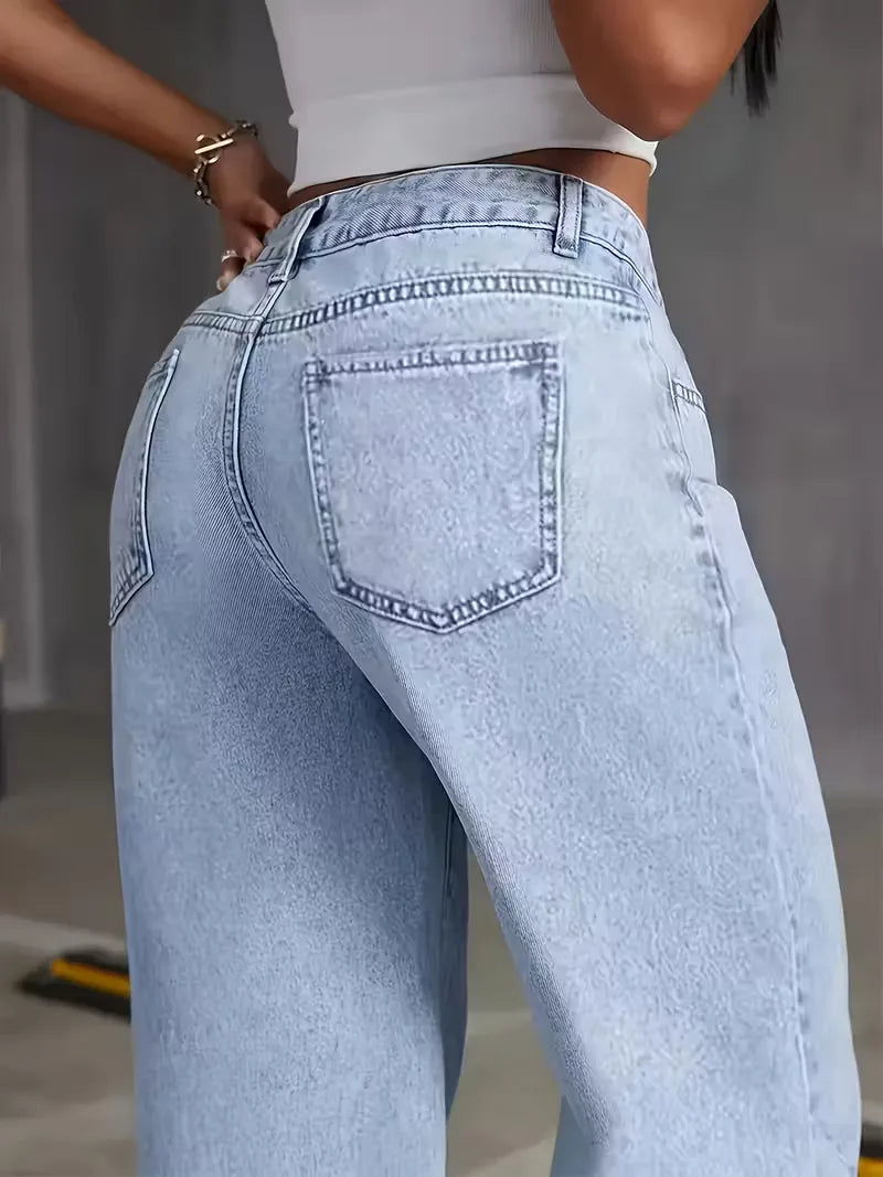 Wide leg jeans with high waist
