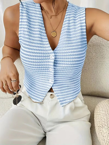 Vest with V-neck and Buttons