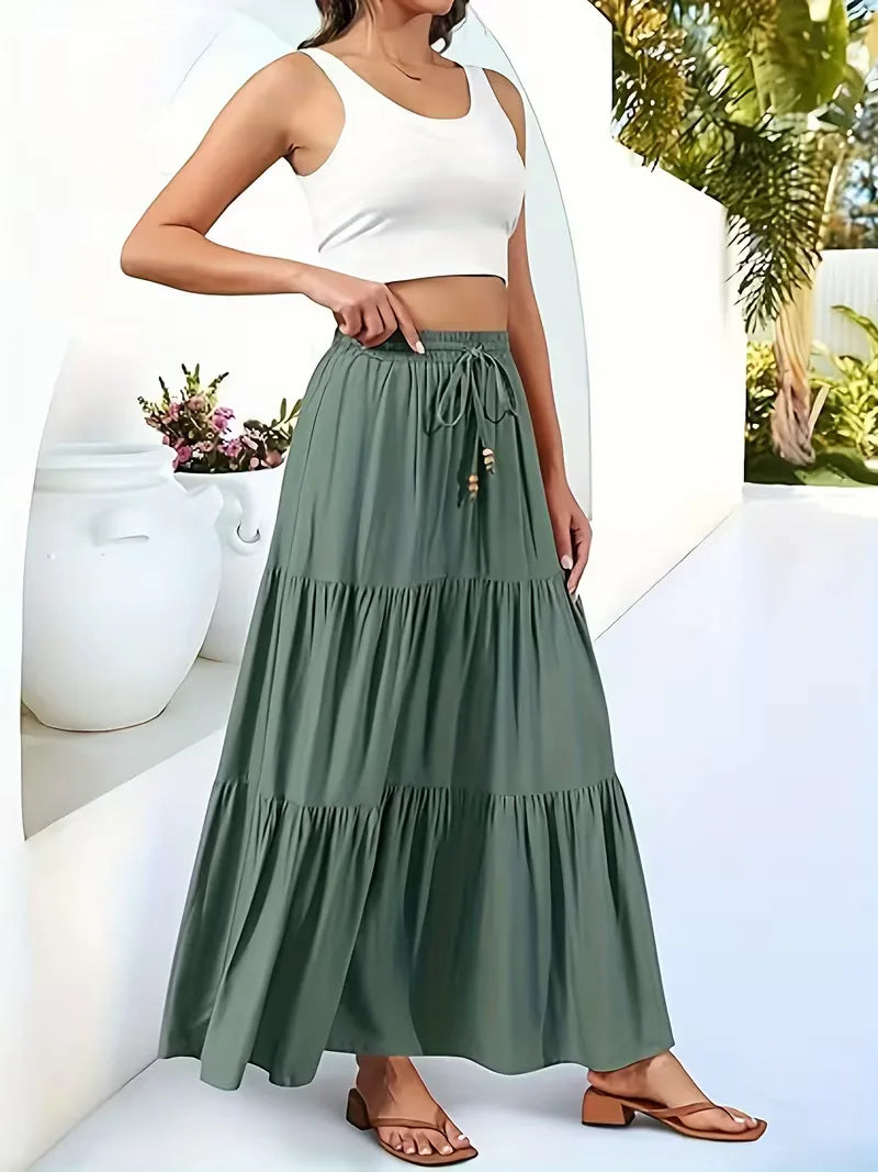 A-line skirt with high waist