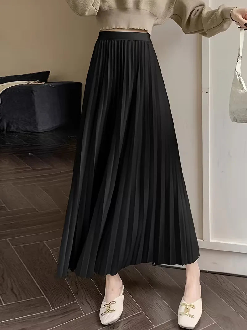 Pleated Skirt with High Waist