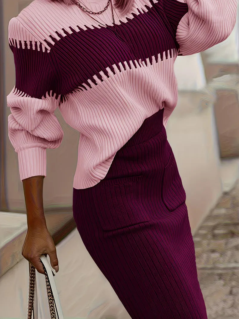 Two-Piece Set with Ribbed Texture