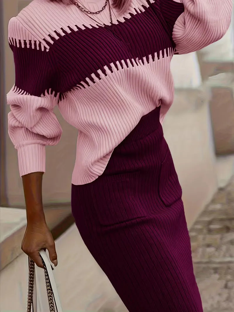 Two-Piece Set with Ribbed Texture