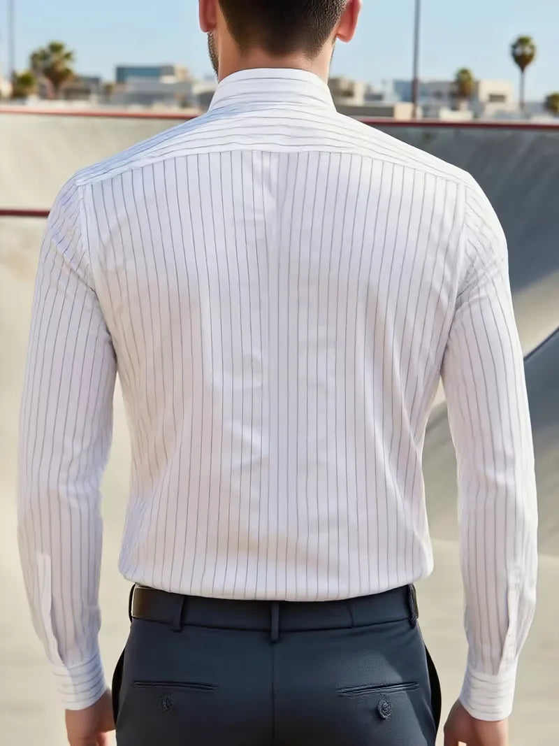 Smart shirt with mandarin collar