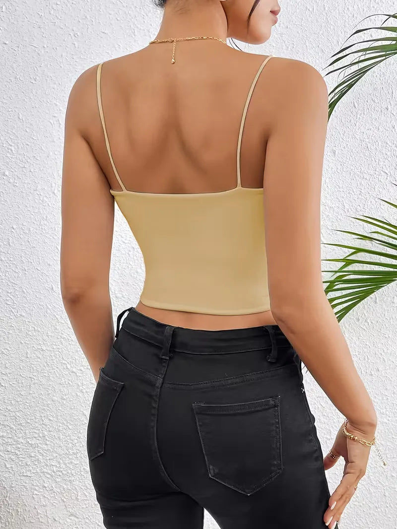 Crop top with spaghetti straps