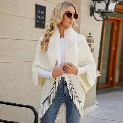 Winter scarf with faux fur