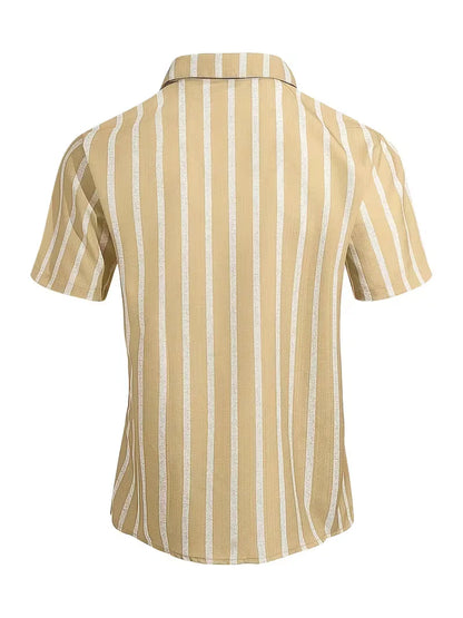 Short Sleeve Shirt with Vertical Stripes