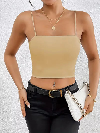 Crop top with spaghetti straps