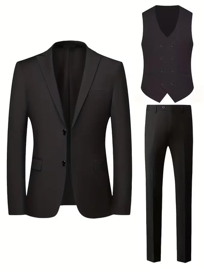 Three-piece suit with slim fit