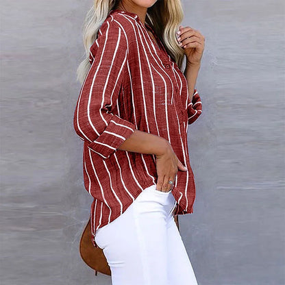 Annie | Elegant Striped Blouse with Buttons