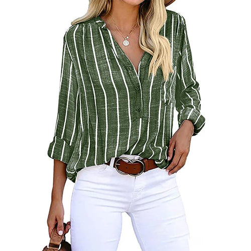 Annie | Elegant Striped Blouse with Buttons