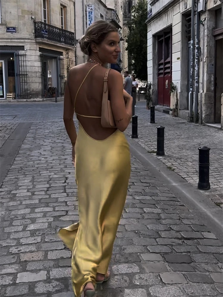 Anouk | Elegant Yellow Midi Dress