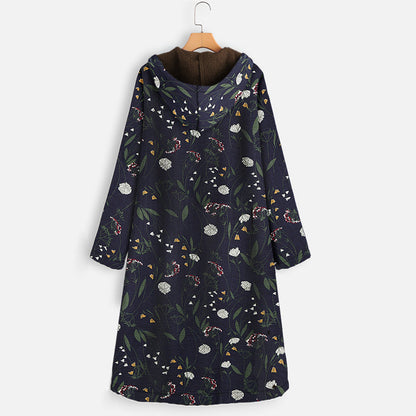 Long ladies' coat with hood