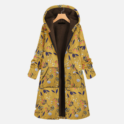 Long ladies' coat with hood