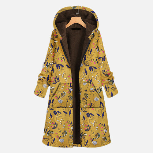 Long ladies' coat with hood