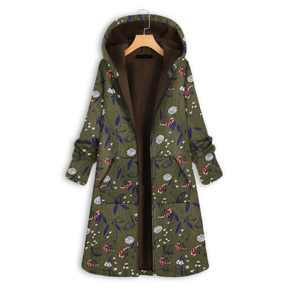 Long ladies' coat with hood
