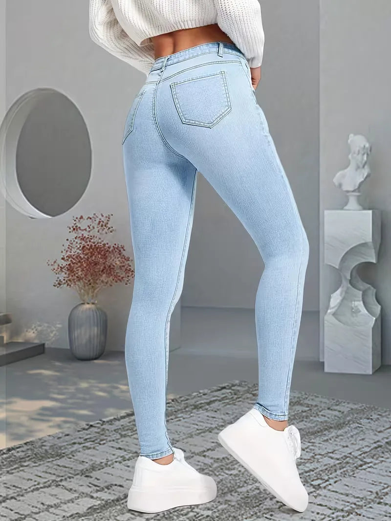Skinny jeans with high waist