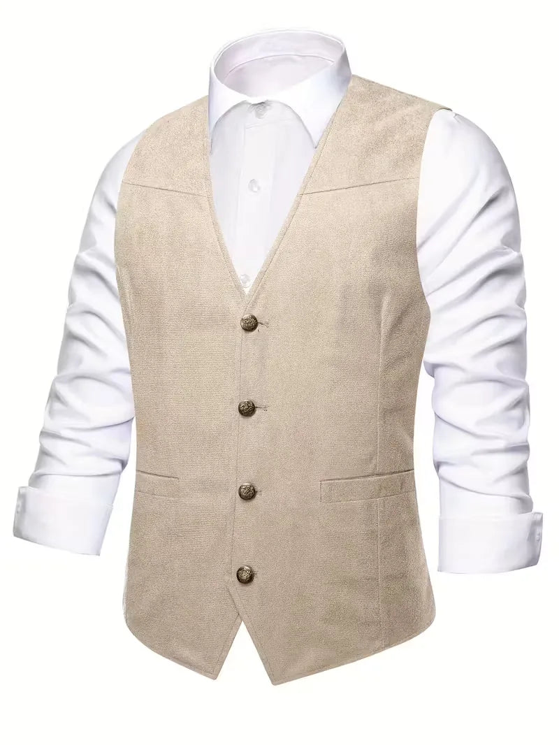 Waistcoat with V-neck and Buttons