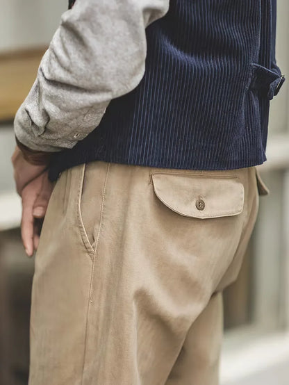 Khaki Trousers with High Waist