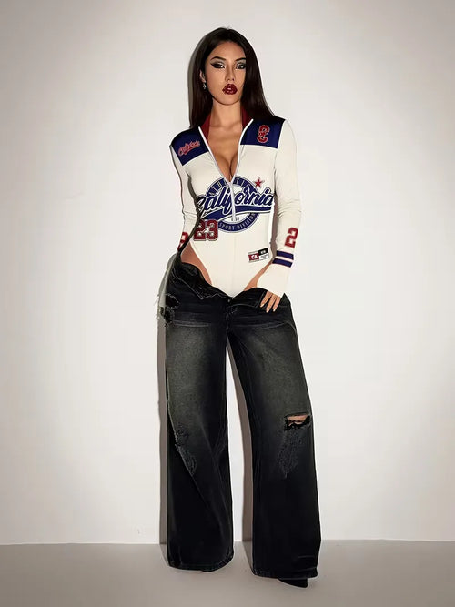 Hooded Bodysuit with Long Sleeves