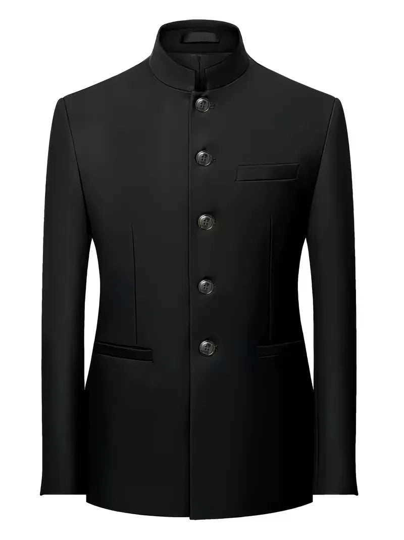 Slim Fit Blazer with Mandarin Collar