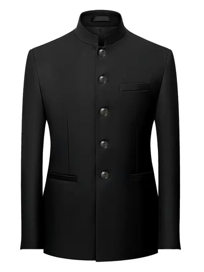 Slim Fit Blazer with Mandarin Collar