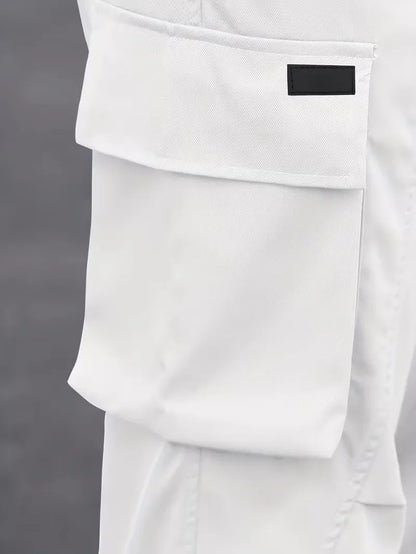 Cargo trousers with elastic waistband