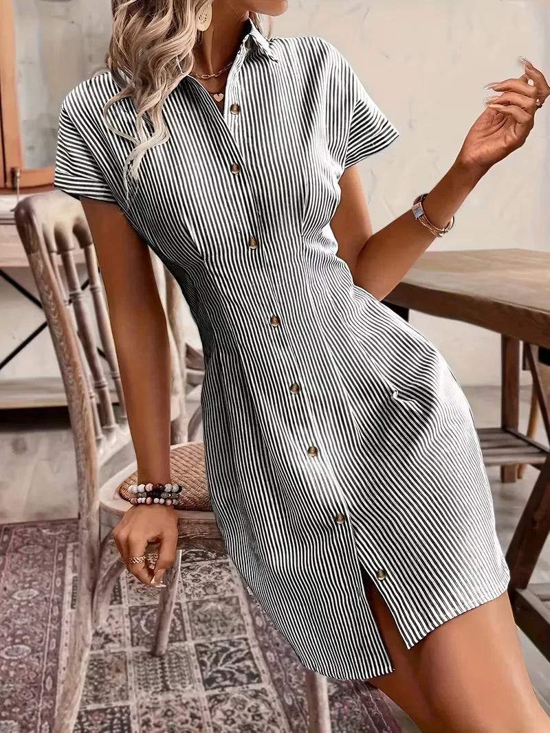 Shirt Dress with Short Sleeves