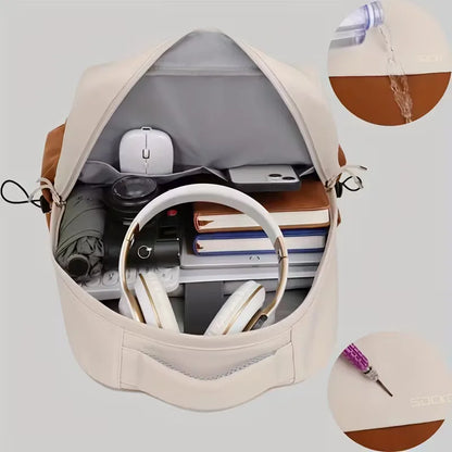 Two-tone backpack with adjustable straps
