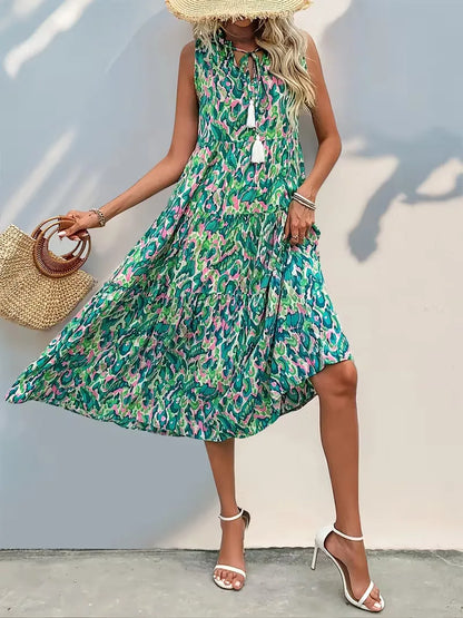 A-line dress with V-neck