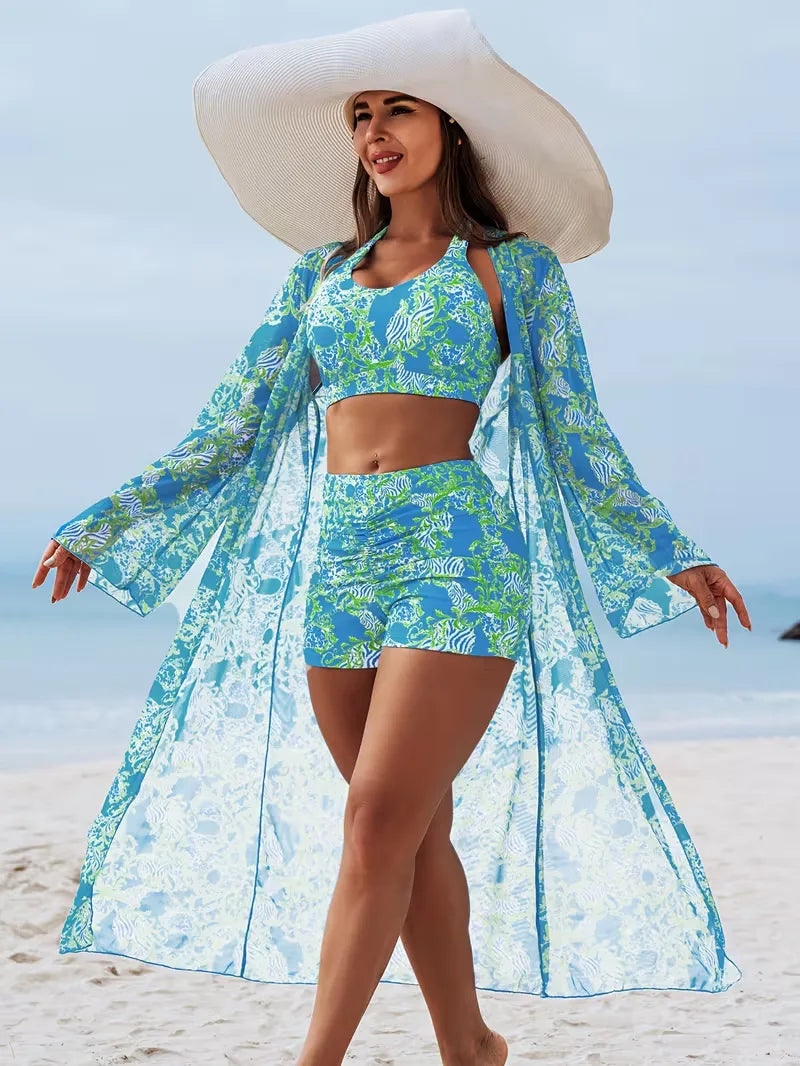 Cover-up with Halter Neck and Shorts