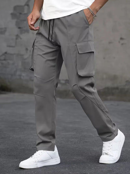 Cargo trousers with elastic waistband