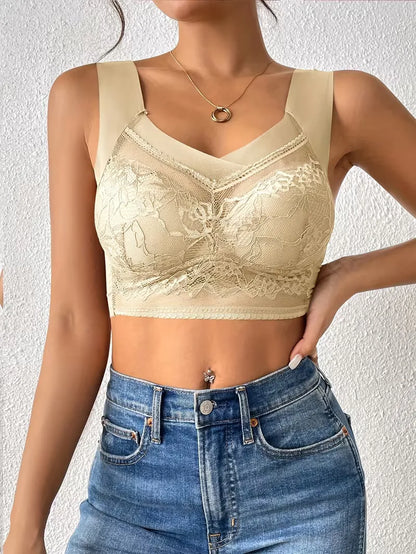 Lace Bra with V-Neck