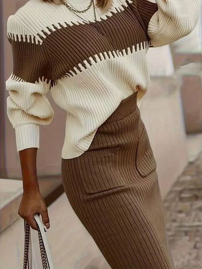 Two-Piece Set with Ribbed Texture