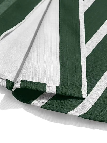 Short Sleeve Shirt with Vertical Stripes