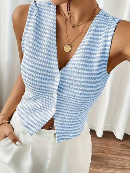 Vest with V-neck and Buttons