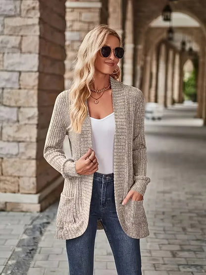 Open vest with ribbed texture