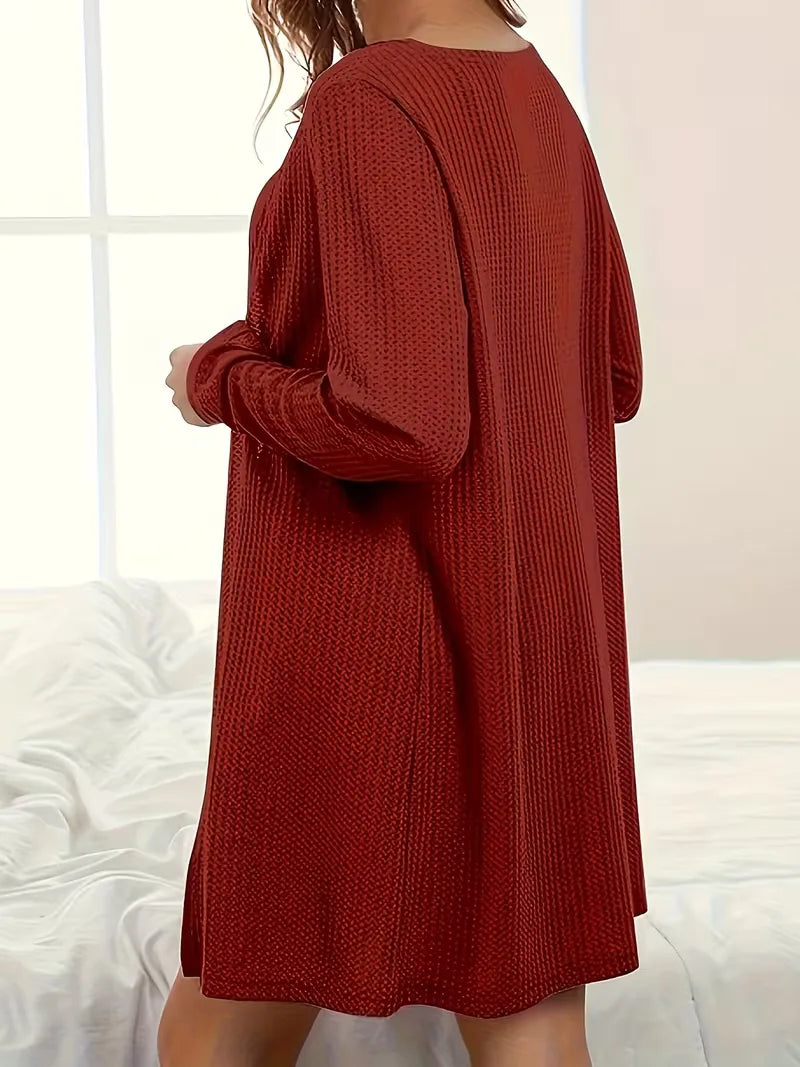 Three-piece set with waffle texture