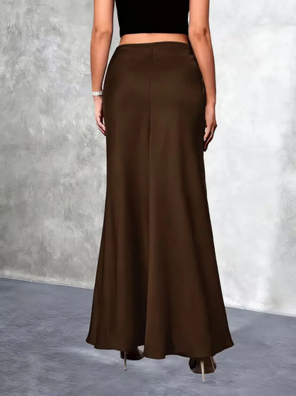 Satin Skirt with High Waist