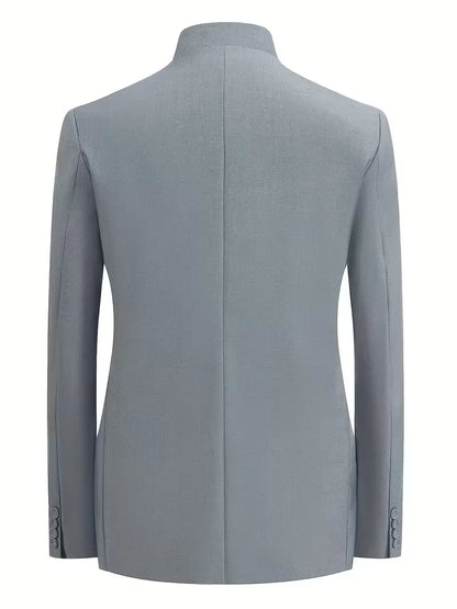 Slim Fit Blazer with Mandarin Collar