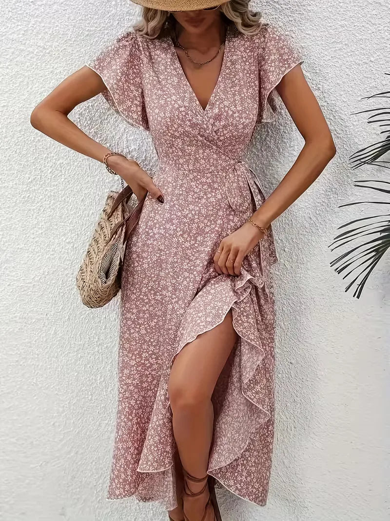 Wrap Dress with Flowers