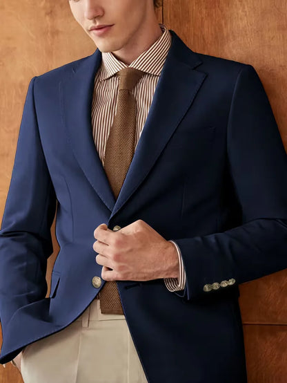 Slim fit blazer with gold buttons