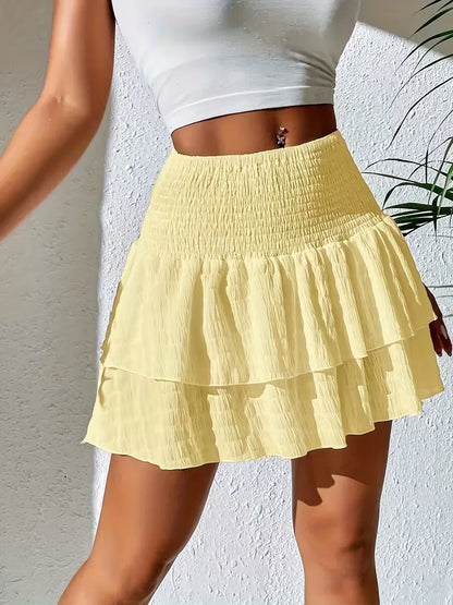 Pleated Skirt with Flounce