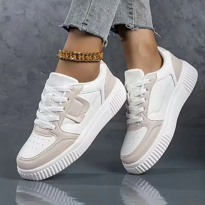 Platform sneakers with colour block design