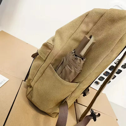 Canvas rucksack with front pocket