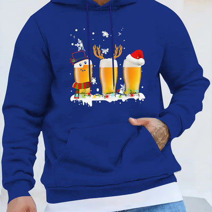 Beer | Casual & sporty men's sweater with Christmas beer mug print