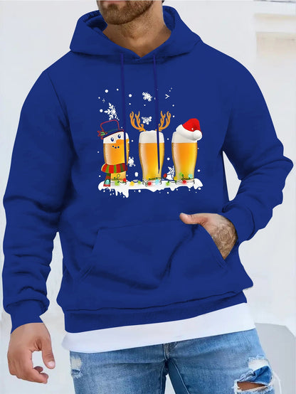 Beer | Casual & sporty men's sweater with Christmas beer mug print
