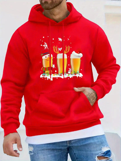 Beer | Casual & sporty men's sweater with Christmas beer mug print