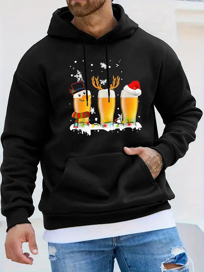 Beer | Casual & sporty men's sweater with Christmas beer mug print